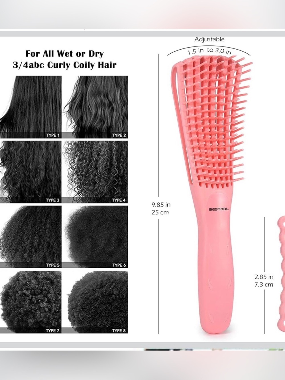 Pink Detangling Hair Brush - Flexible Bristles - Picture 4 of 7
